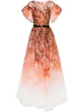 Saiid Kobeisy printed tulle gown - Orange