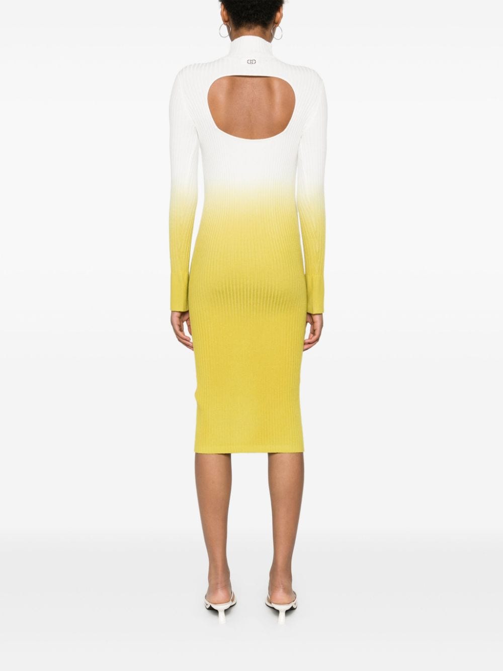 Shop Liu •jo Ombré Knit Midi Dress In Grün