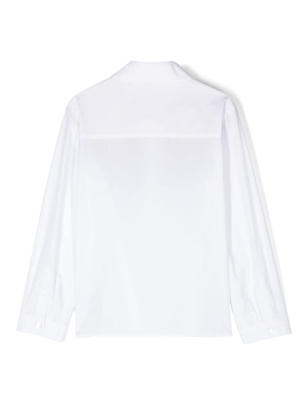 Shop Pucci Junior Embroidered-pattern Cotton Shirt In White