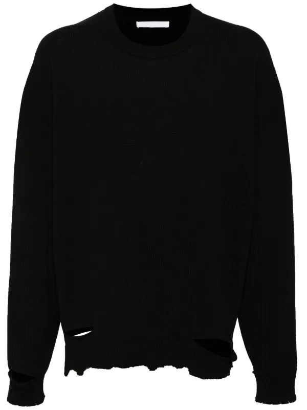 Helmut Lang ダメージ プルオーバー | ブラック | FARFETCH JP
