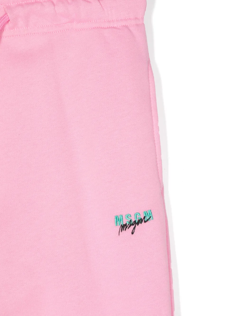 Msgm Fleece Track Pants In Pink
