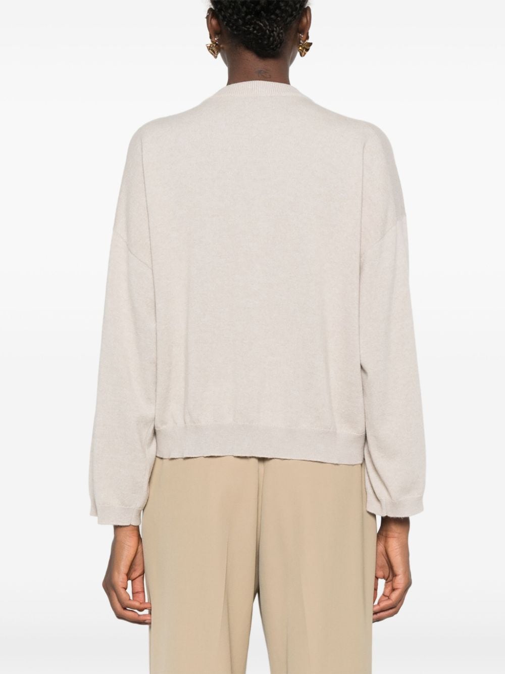 Shop Brunello Cucinelli Monili-chain Sweater In Neutrals