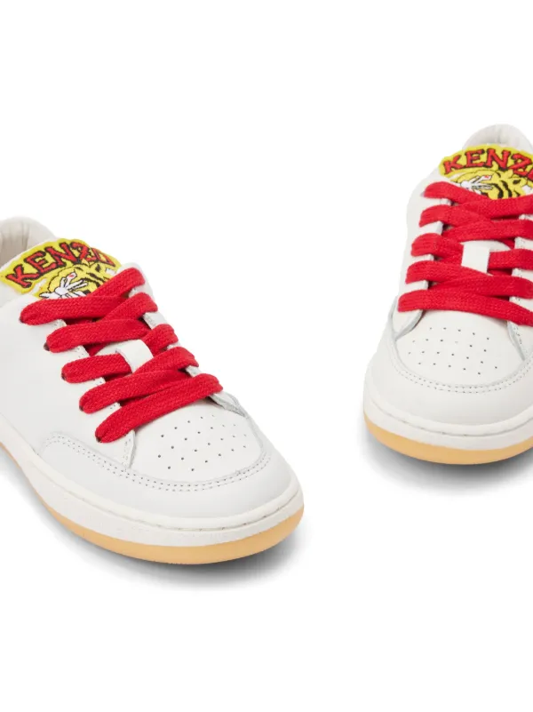 Kenzo Kids Leather Sneakers White FARFETCH CA