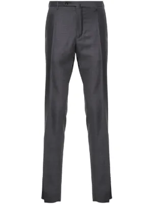 パンツ MonamoINCOTEX grey 1pleats wool pants Incotex Wool Trousers | Grey | FARFETCH ZA