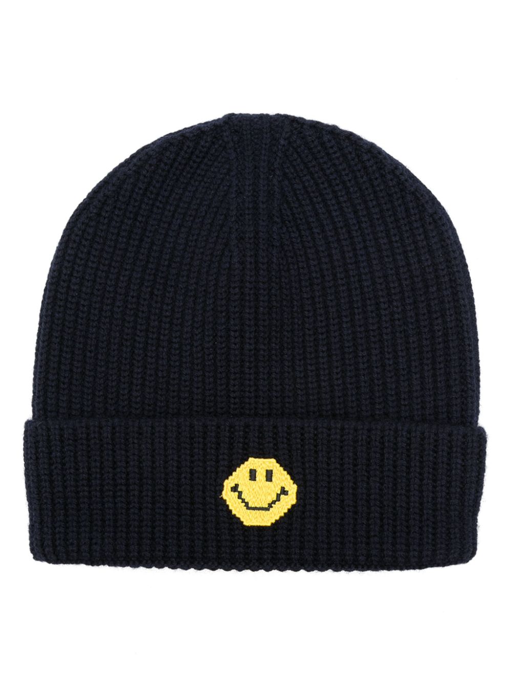 smiley face-patch beanie