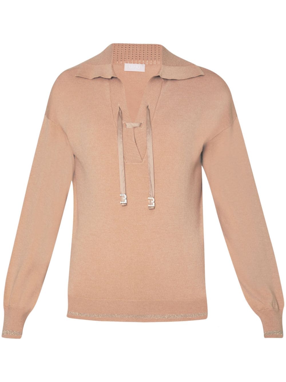 Liu •jo Drawstring-neck Detailing Jumper In Rosa