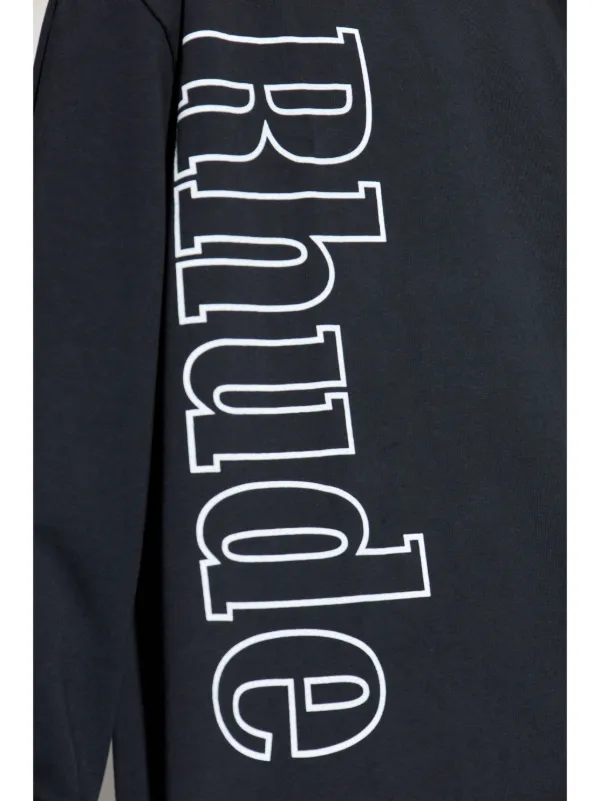 RHUDE logo-print Cotton Sweatshirt | Black | FARFETCH JO