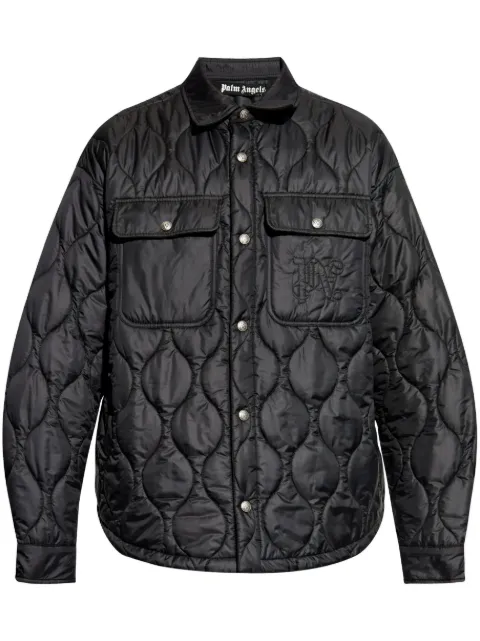 Palm Angels embroidered-logo quilted jacket