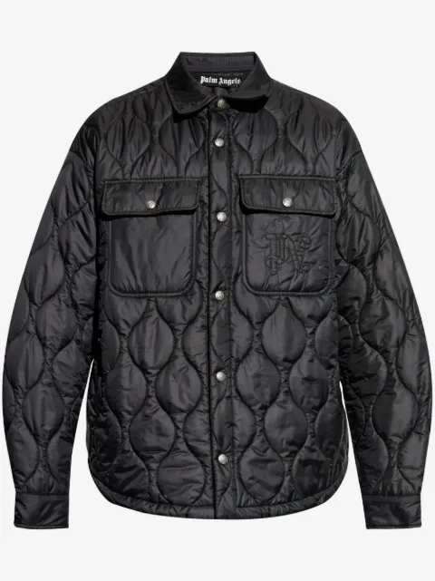 Palm Angels embroidered-logo quilted jacket