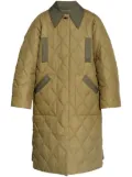 GANNI single-breasted quilted jacket - Green