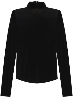 数々の賞を受賞 SAINT LAURENT ブラック ベルベット タートルネック XXL トップス