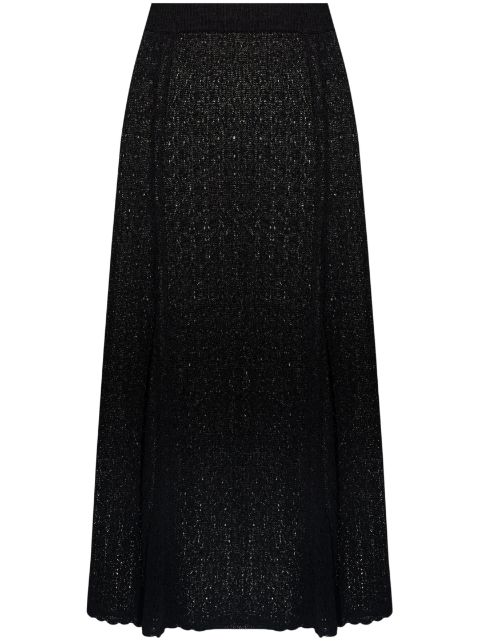 GANNI crochet-knit midi skirt Women