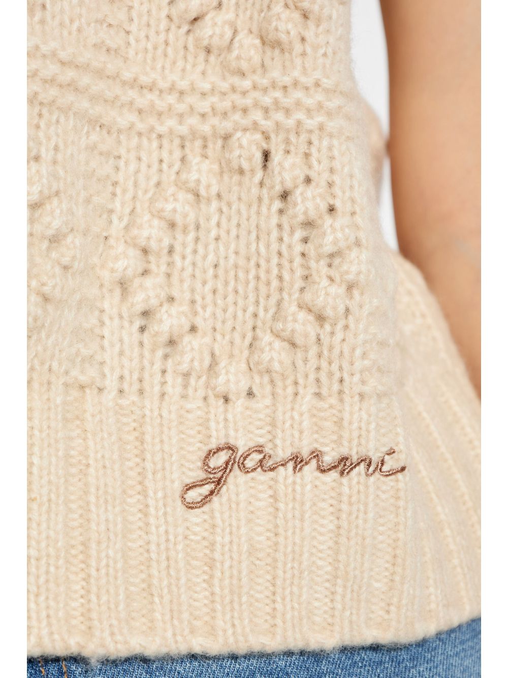 GANNI embroidered-logo knitted vest Women