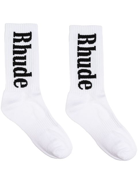 RHUDE logo-intarsia socks