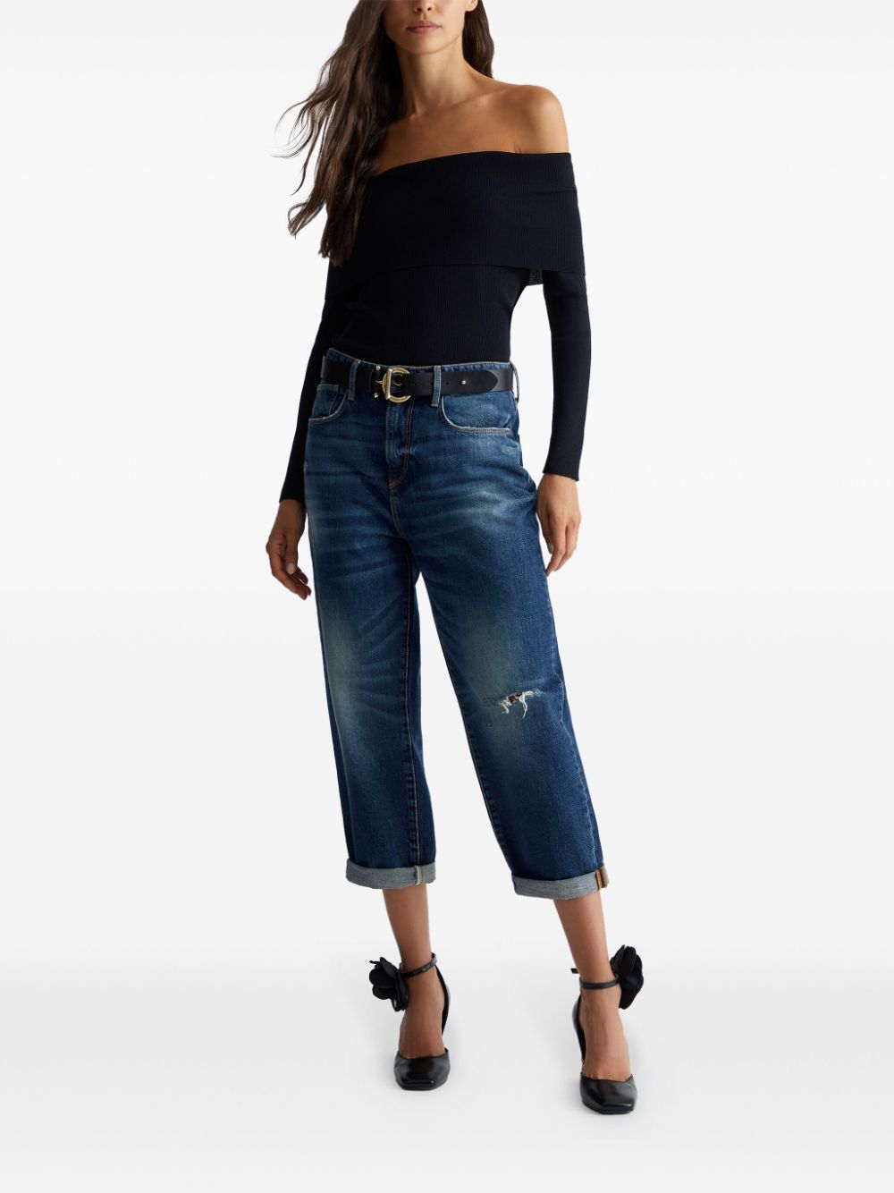 LIU JO whiskering-effect jeans - Blauw