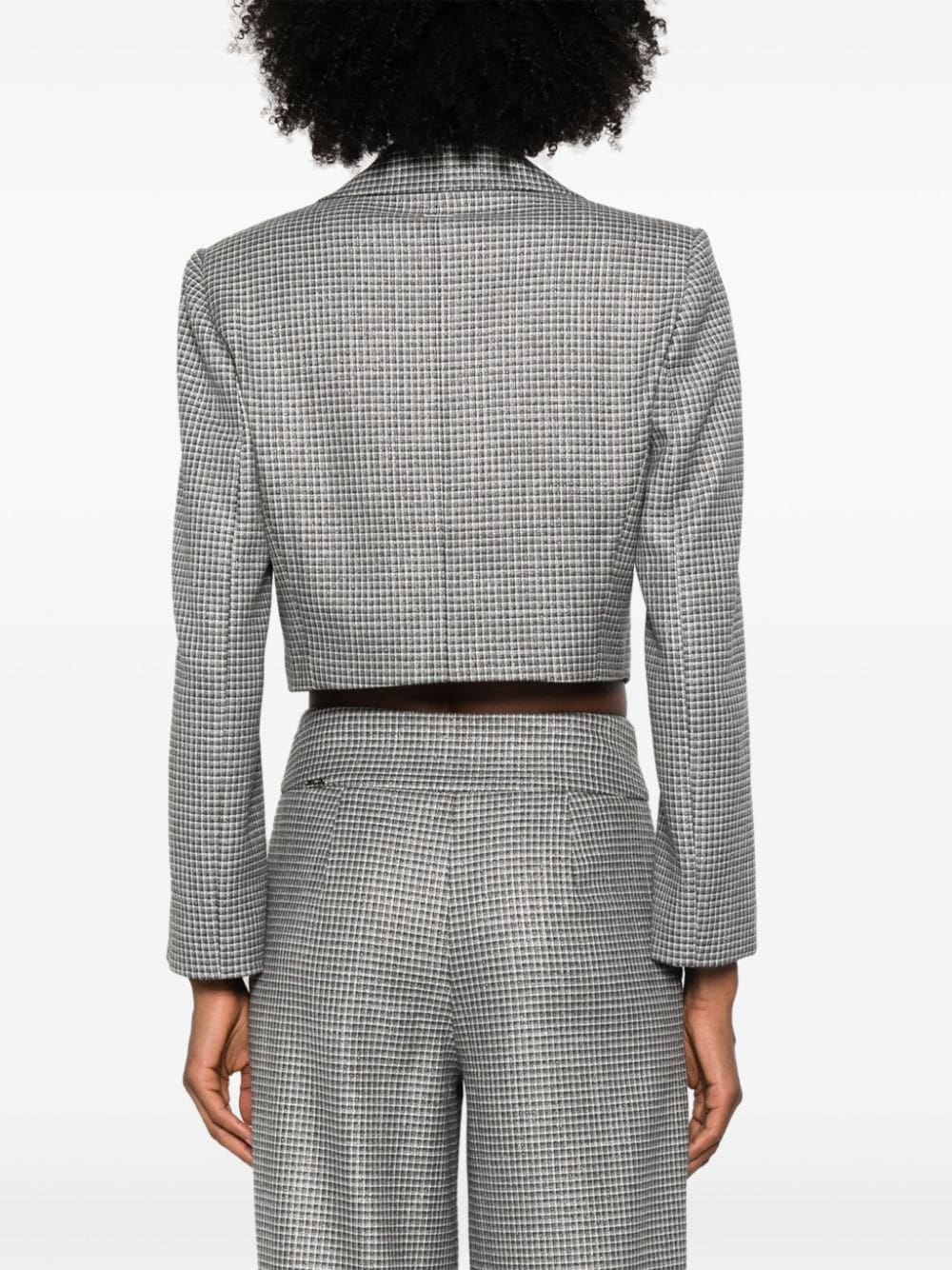 Shop Liu •jo Checkered Blazer In Grey