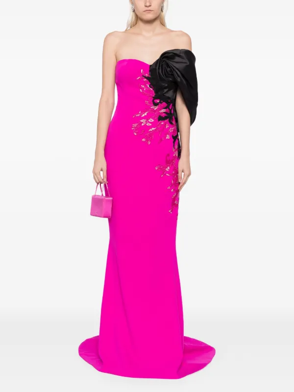 green emerald velvet dress Chic and Holland HF110348 - Straight Across Fitted Evening Dress 22 / Nude/Silver main image 0