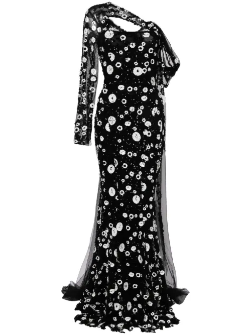 Robe longue en tulle à sequins - Saiid Kobeisy - Modalova