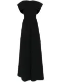 Saiid Kobeisy crepe jumpsuit with back overskirt - Black