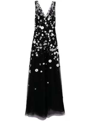 off shoulder tulle maxi dress Off-The-Shoulder Long Lantern Sleeves Tulle Prom Dresses COCOMELODY CS0776