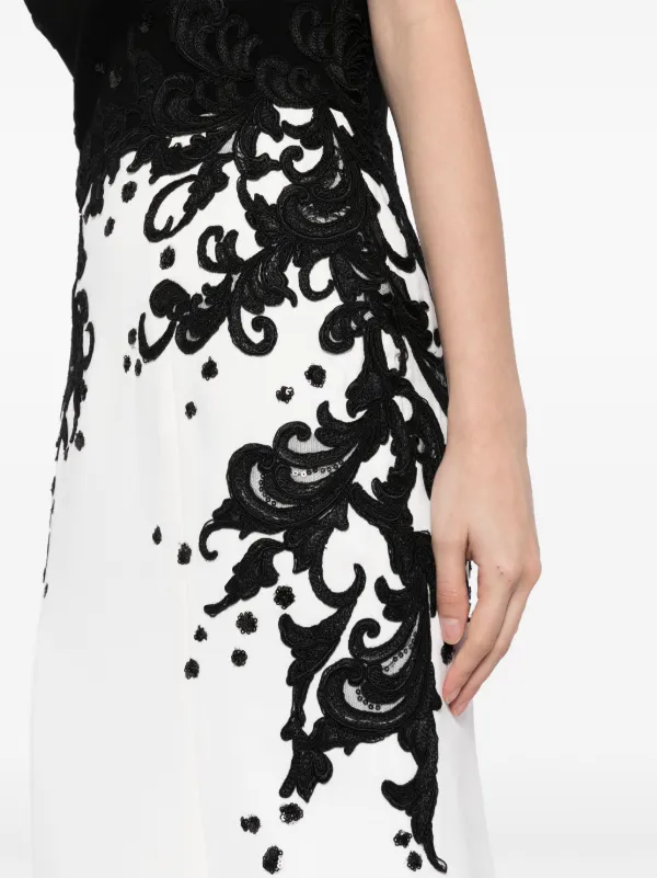 Saiid Kobeisy Embroidered Crepe Mermaid Dress | Black | FARFETCH