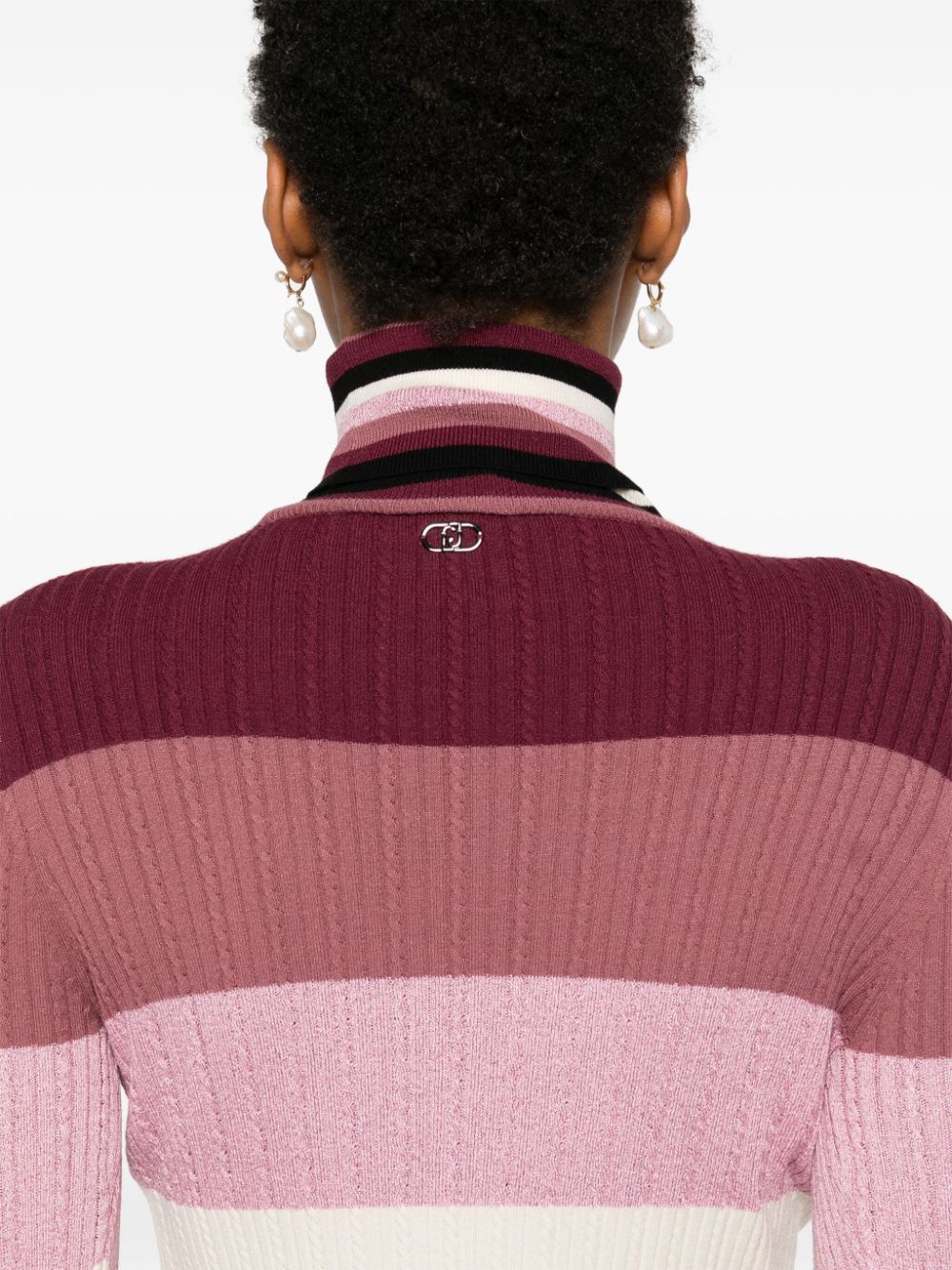 Shop Liu •jo Colourblock Sweater In Pink