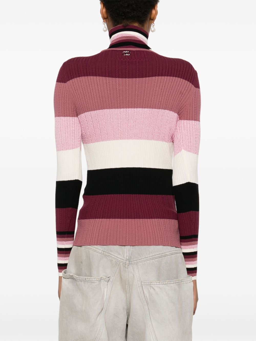 Shop Liu •jo Colourblock Sweater In Pink