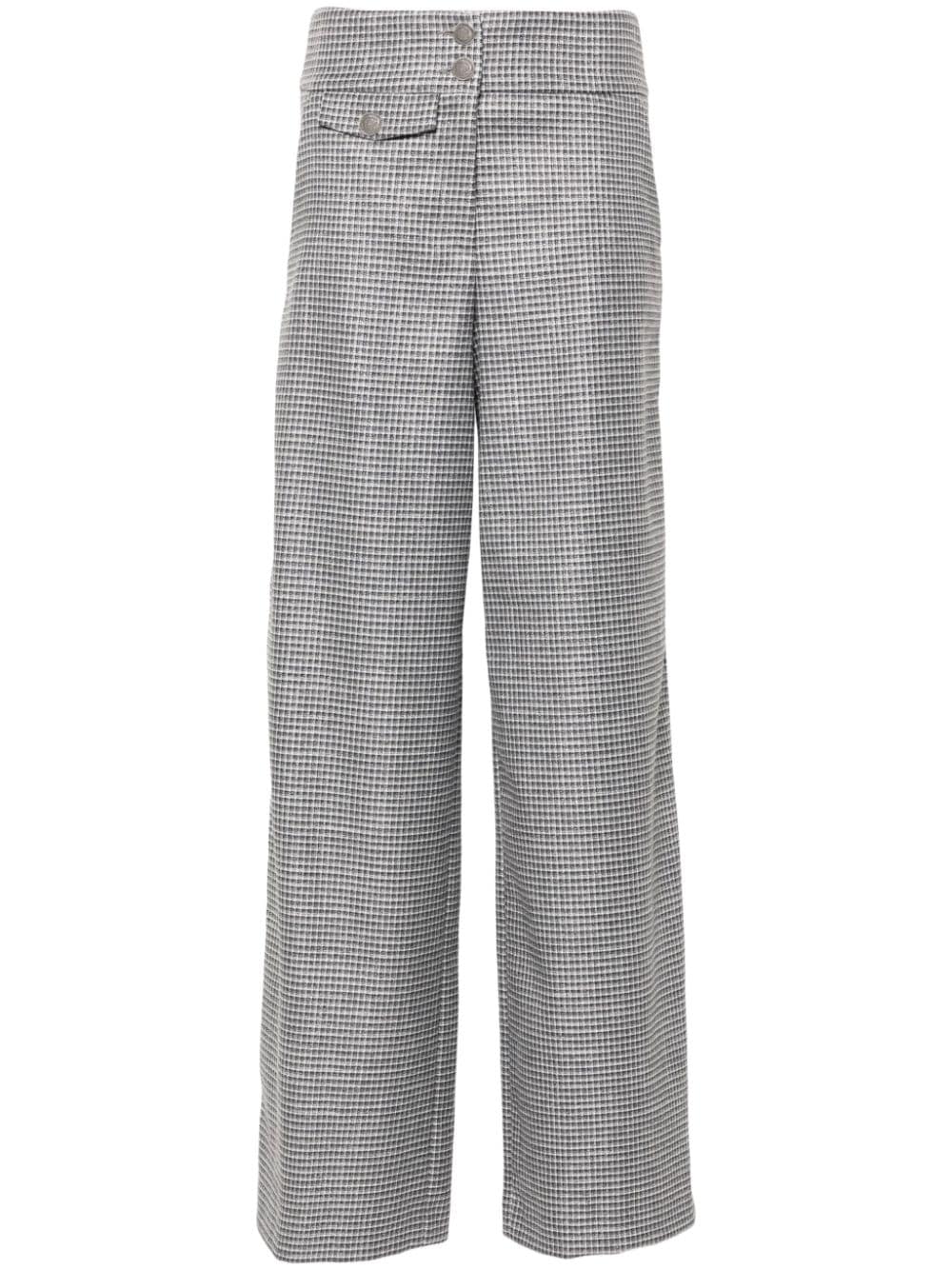 Shop Liu •jo Checkered Trousers In Grey