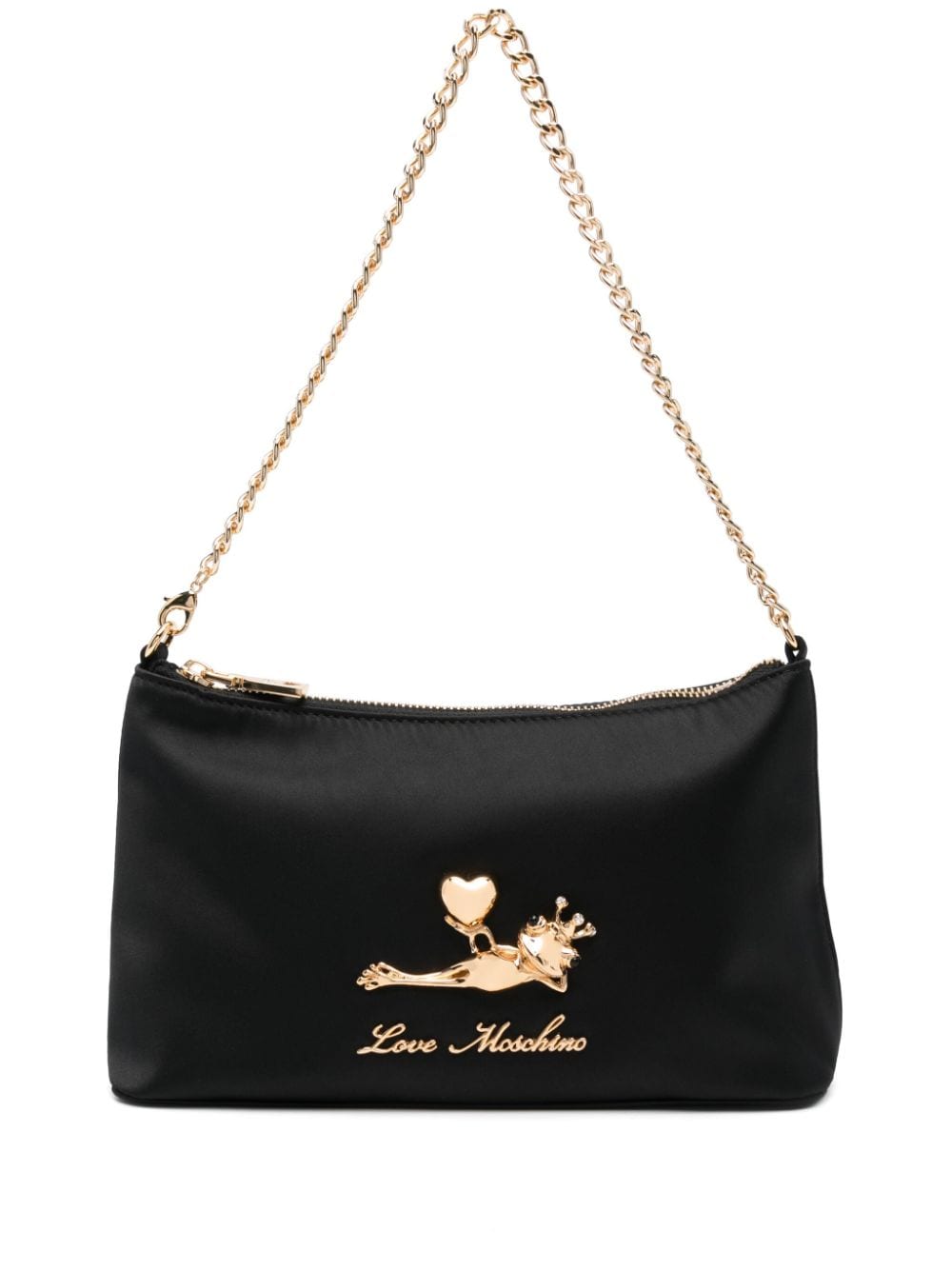 Love Moschino plaque detail Tote Bag Black