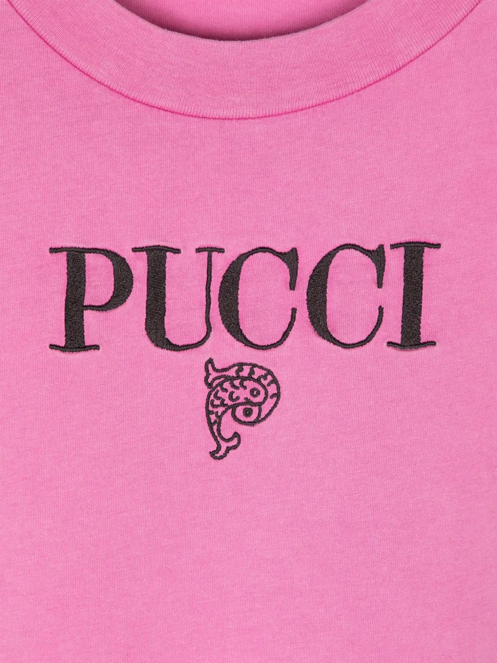 PUCCI JUNIOR LOGO-EMBROIDERED COTTON T-SHIRT