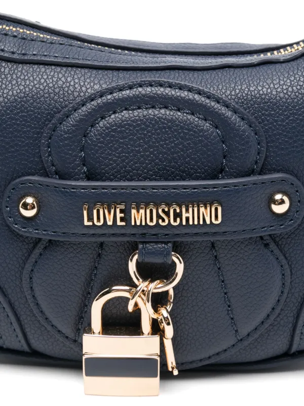 Love Moschino padlock detail Tote Bag Blue FARFETCH IE