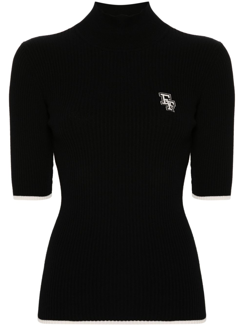 Elisabetta Franchi turtleneck knitted top – Black