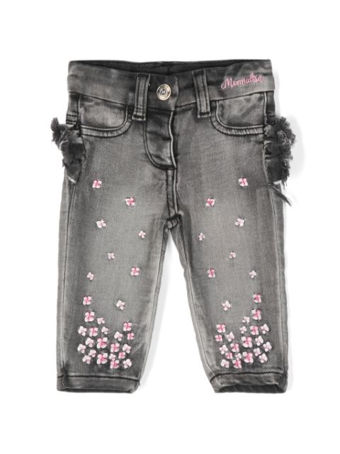 Monnalisa jeans med blomsterbrodyr