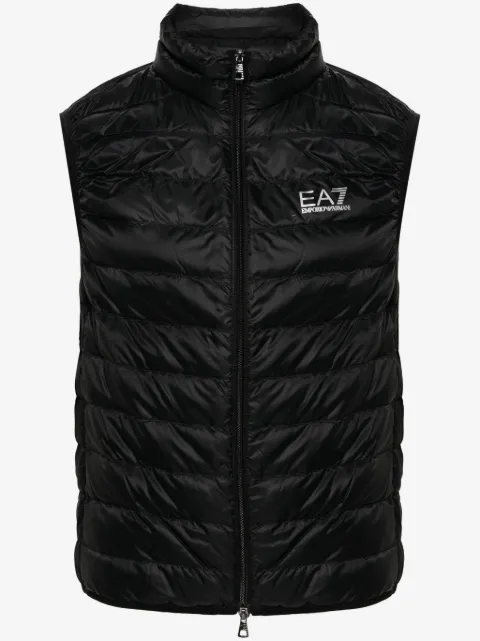 Ea7 Emporio Armani Gefütterte Weste mit Logo-Print