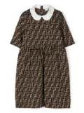 Fendi Kids FF-jacquard dress - Brown