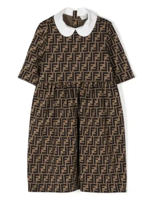 Fendi Kids モノグラム ワンピース | ブラウン | FARFETCH JP