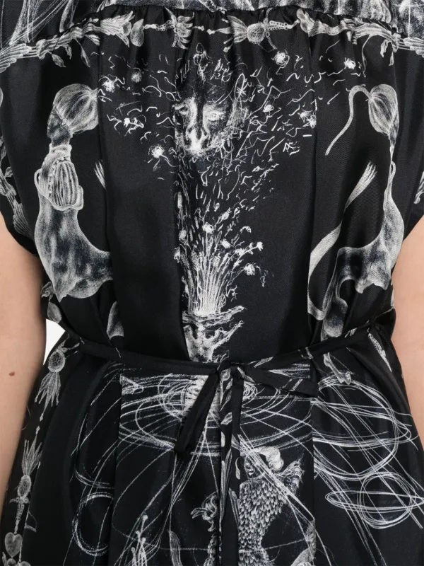 Fabiana Filippi x Benni Bosetto Printed Silk Blouse | Black