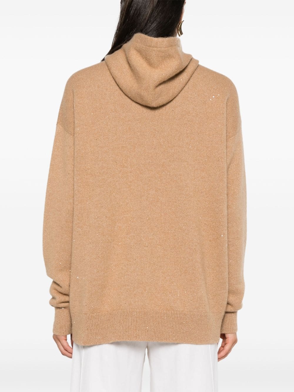 Shop Fabiana Filippi Sequin-embellished Hoodie In Neutrals