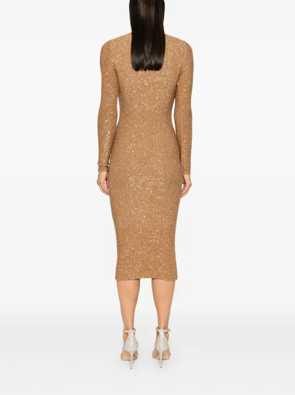 Fabiana Filippi Sequined Midi Dress | Neutrals | FARFETCH