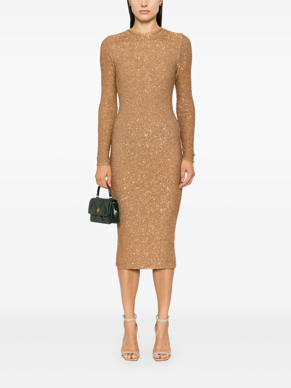 fabianafilippi Fabiana Filippi Jurk met pailletten - Beige
