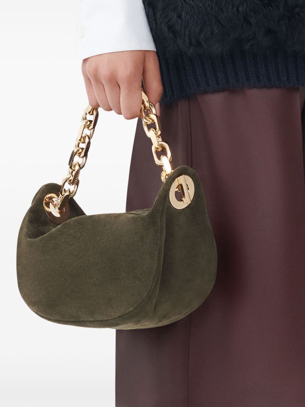 Fabiana Filippi suede mini bag - Groen