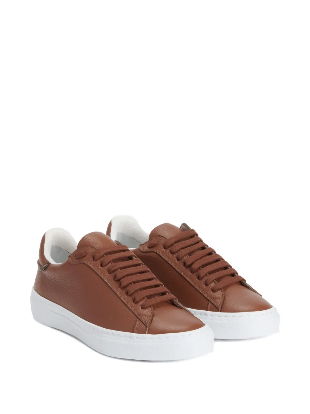 Fabiana Filippi leather lace-up sneakers - Bruin