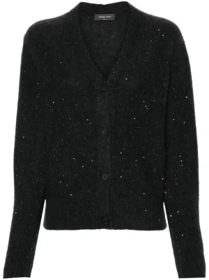 Fabiana Filippi ラメ入りカーディガン Organic cotton and lurex cardigan, aqua green for Women