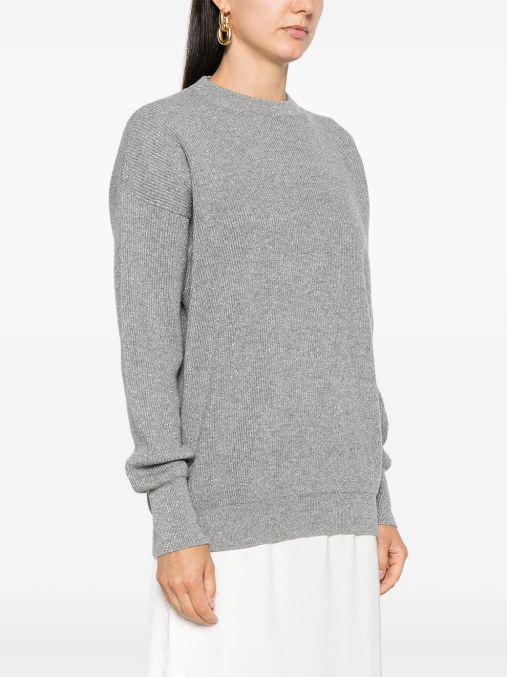 Shop Fabiana Filippi Platinum Sweater In Grey