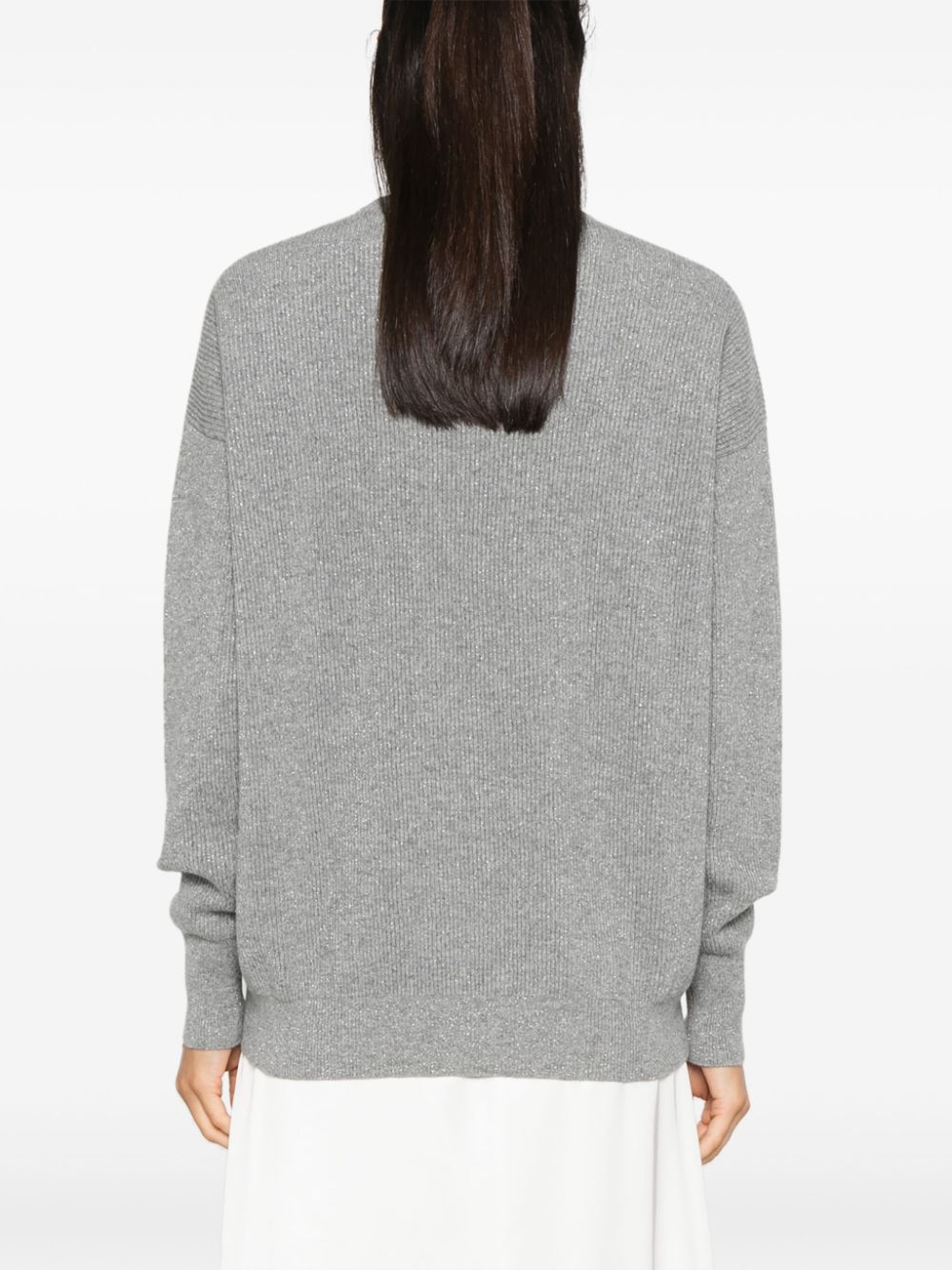 Shop Fabiana Filippi Platinum Sweater In Grey