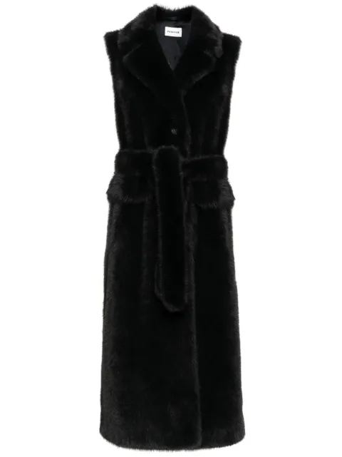 P.A.R.O.S.H. sleeveless faux-fur coat
