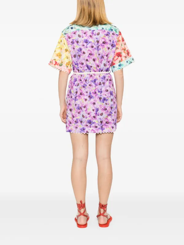 ワンピース ZIMMERMANN Woman Dress Pink 3492DSS254 PCHMUFL Coco Peach Floral Bow Front Mini Dress