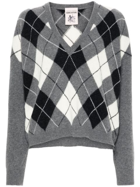 Semicouture argyle sweater