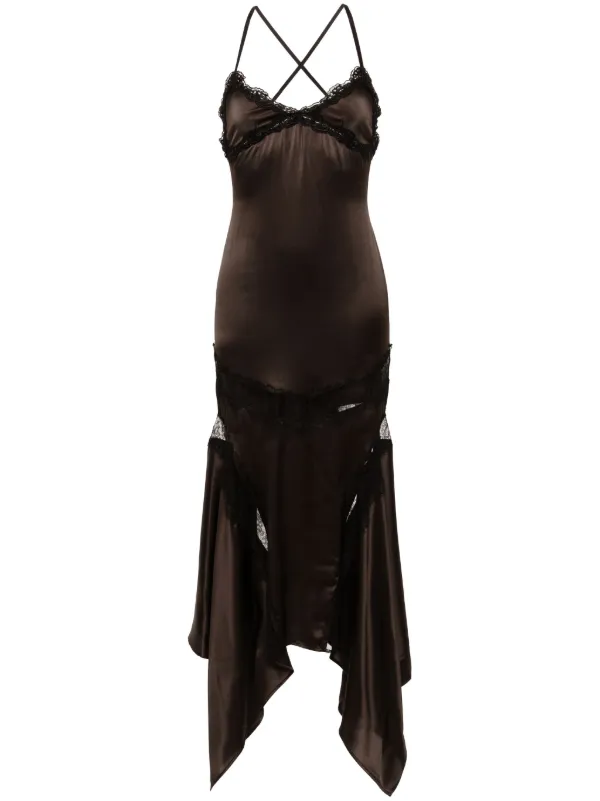 ワンピース THE ATTICO Midi Dress THE ATTICO Zip-embellished stretch-crepe midi dress | NET-A