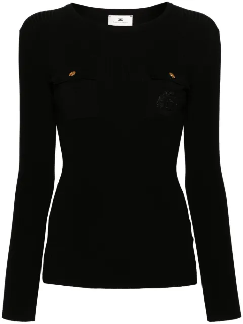 Elisabetta Franchi كنزة مطرزة بشعار الماركة